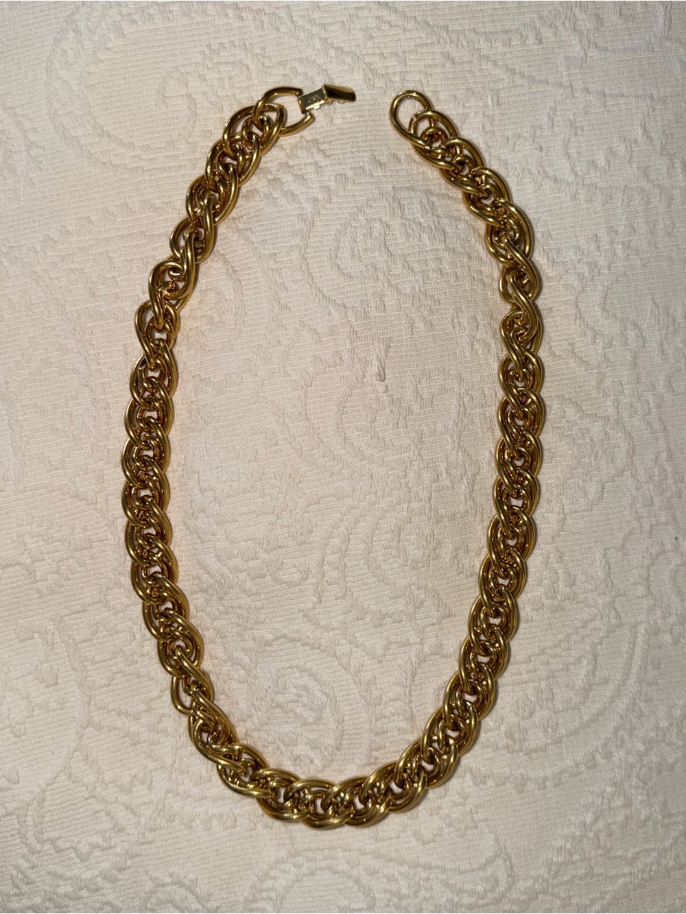 Vintage Napier Gold Tone Chunky Double Chain Statement Necklace 22”-23”